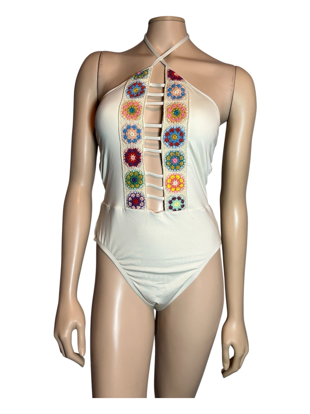 Isabella Rose One-Piece Swimsuit with Colorful Crochet Detail
